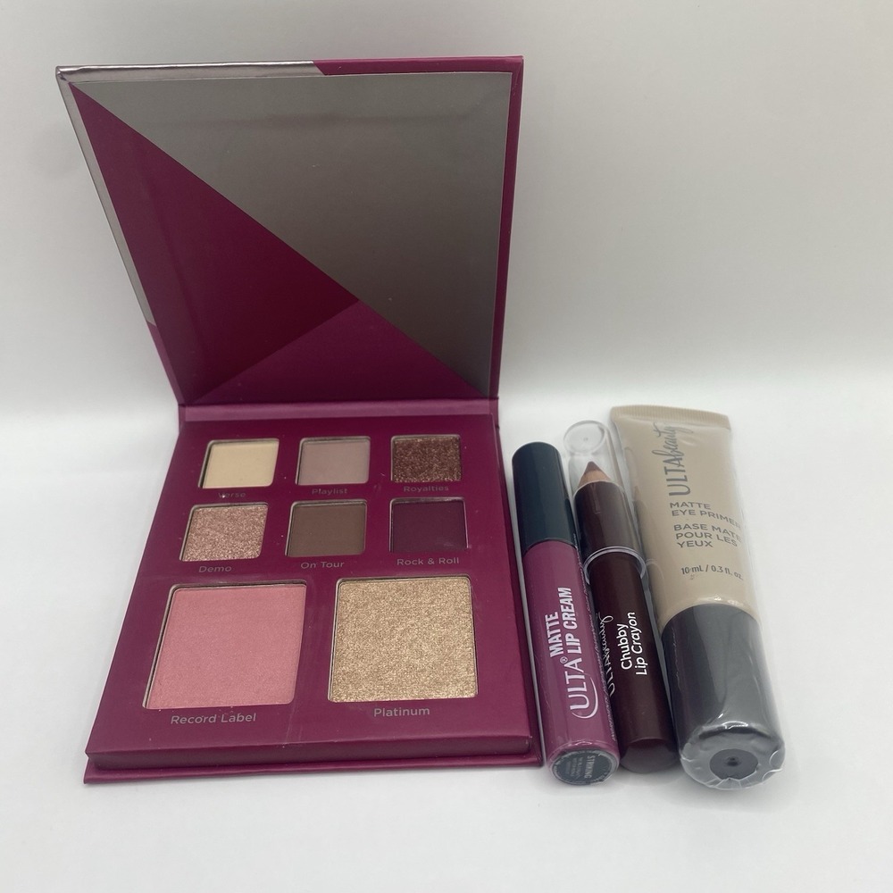 ULTA Beauty 4Pc Makeup Lot Face Palette Lip Cream Lip Crayon Eye Primer - Picture 5 of 9